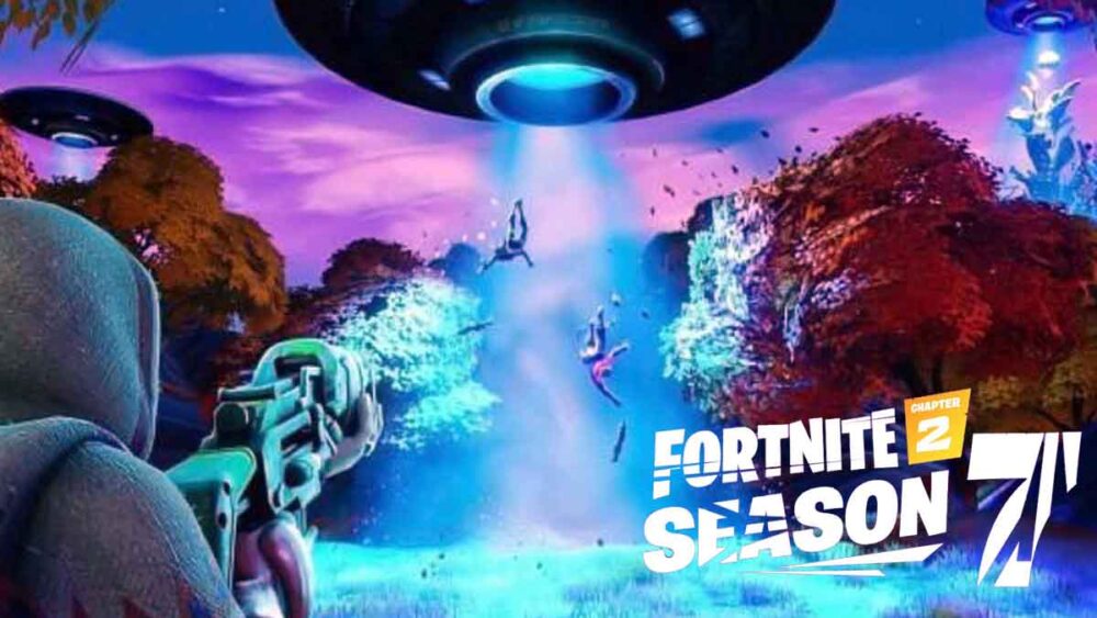 ผู้เล่น Fortnite ใช้ UFO ขว้างหินจัดการศัตรูทีเดียวร่วง Fortnite Chapter 2 Season 7, UFO
