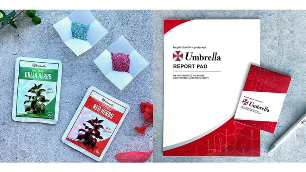เกลืออาบน้ำ Green & Red Herb ผลิตโดย Umbrella Corp. Green Herbs Bath Salt, Red Herbs Bath Salt, Resident Evil, Capcom Stores