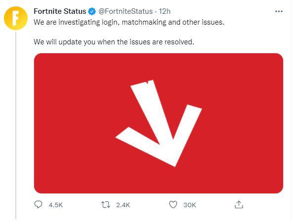 Fortnite Server Offline, Fortnite Status Twitter
