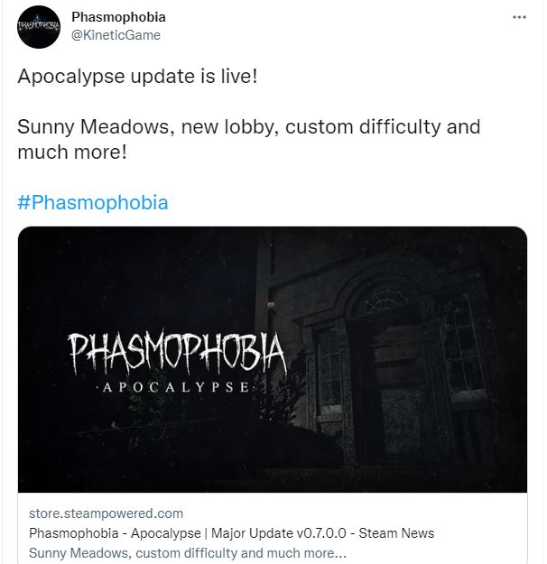 Phasmophobia, Apocalypse, Kinetic Games
