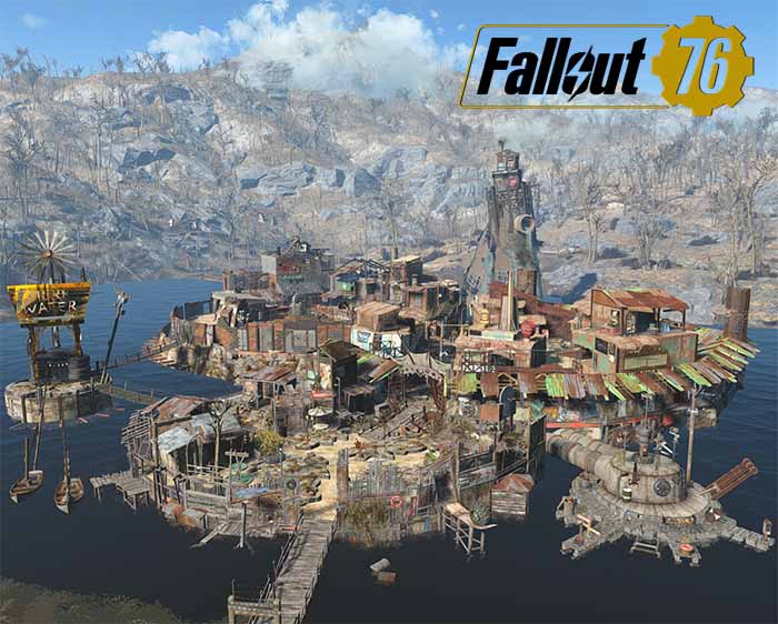 Fallout 76, Fallout 76 Base Building, Water World, Fallout 76 Island Base